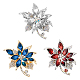 DICOSMETIC 3Pcs 3 Colors Rhinestone Flower Brooch Crystal Wedding Brooch Pin Flower Brooches Pins Vintage Bridal Crystal Brooch Zinc Alloy Badge for Clothes Autumn Coat Scarf Accessories JEWB-DC0001-06-1