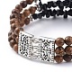 Trois boucles de bracelets en perles de puce en obsidienne naturelle BJEW-JB04657-04-3