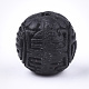 シナバービーズ  彫刻が施された漆器  漢字で丸める  ブラック  19~20.5x17~18.5mm  穴：1.6~2mm CARL-T001-10A-2