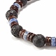 2Pcs 2 Style Natural Coconut & Blue Spot Jasper & Lava Rock Beaded Stretch Bracelets Set BJEW-JB07944-7