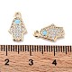 Brass Micro Pave Clear Cubic Zirconia Charms KK-F871-47G-3