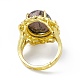 Verstellbarer Ring mit Edelsteinblume und kubischem Zirkonia RJEW-H133-01-3