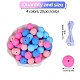 80Pcs 4 Style Round Silicone Focal Beads SIL-SZ0001-22I-2