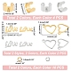 UNICRAFTALE 2 Colors 6 1/2 DIY Cuff Ring Making Kit Including 8Pcs Stainless Steel Blank Cuff Ring with Loop 4Pcs Heart Charms 4Pcs Love Pendants 20Pcs Jump Rings for Cuff Ring Making STAS-UN0039-60-3