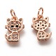 Brass Micro Pave Clear Cubic Zirconia Charms ZIRC-C020-38-5