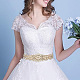 Латунный свадебный пояс с цветами и стеклянными стразами для свадебного платья AJEW-WH0455-006G-6
