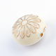 Plat rond avec des perles acryliques fleurs de placage PACR-Q102-213A-1