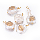 Colgantes naturales de perlas cultivadas de agua dulce PEAR-L027-47A-1