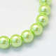 Backen gemalt pearlized Glasperlen runden Perle Stränge HY-Q003-4mm-07-2