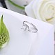 Adjustable 925 Sterling Silver Cubic Zirconia Finger Rings RJEW-BB20732-6-4