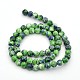 Chapelets de perle ronde en jade d'un océan blanc synthétique G-M165-6mm-08-2