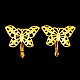 Brass Butterfly Leverback Earring Findings KK-I005-G-NF-1