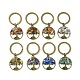 Porte-clés pendentif en alliage de style tibétain et pierres précieuses naturelles mélangées KEYC-JKC00646-02-1