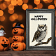 GLOBLELAND Halloween Clear Stamps Owl Pumpkin Skull Candle Bat Silicone Clear Stamp Seals for Cards Making DIY Scrapbooking Photo Journal Album Decoration DIY-WH0167-56-915-3