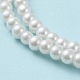 Cottura dipinto di perle di vetro perlato fili di perline rotondo X-HY-Q003-4mm-01-4