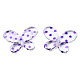 透明なアクリルビーズ  水玉模様の蝶  ミックスカラー  23x29x5mm  穴：1.6mm TACR-N015-08-4