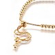 Adjustable Brass Cubic Zirconia Slider Bracelets BJEW-L652-01G-4