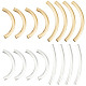 Beebeecraft 1 Box 16Pcs 2 Size 2 Color Tube Beads 24K Gold Sterling Silver Plated Smooth Curved Column Noodle Loose Spacer Beads for DIY Bracelet Necklace Jewelry Making Hole: 4mm KK-BBC0010-70-1