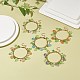 Set di braccialetti con ciondoli in vetro con perle e fiori e foglie in acrilico da 5 pz 5 colori BJEW-JB08908-2