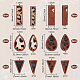 Benecreat 12pcs 6 style gros pendentifs en cuir de vachette écologique FIND-BC0002-51-2
