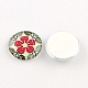 Un demi-rond / dôme motif floral verre cabochons dos plat pour les projets de bricolage X-GGLA-Q037-12mm-M13-2