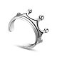 SHEGRACE Antique Crown 925 Sterling Silver Cuff Tail Rings JR144A-1