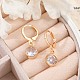 Серьги с застежкой-защелкой из латуни с прозрачным фианитом и прозрачным фианитом EJEW-K300-05G-3