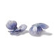 不透明樹脂ビーズキャップ  マルチ花弁  花  スチールブルー  18.5x17x8mm  穴：0.9mm RESI-L035-12-3