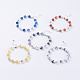 Faceted Round Natural Fire Agate Bracelets BJEW-JB03535-1