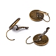Antique Bronze Brass Bezel Leverback Earring Findings for Cabochons X-KK-C1244-16mm-AB-NR-3