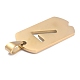 イオンメッキ304ステンレス鋼ペンダント  手動研磨  数の長方形  ゴールドカラー  NUM。7  27.5x14.5x1.5mm  穴：3.5mm STAS-O127-D07-3