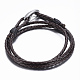 PU Leather Cord Wrap Bracelets BJEW-F247-11-2