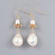 Freshwater Pearl Dangle Earrings EJEW-JE03310-1