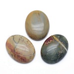 Jaspe policromado natural/piedra picasso/cabujones de jaspe picasso, oval, 40x30x7.5~8mm