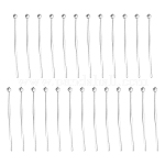 SUNNYCLUE 1 Box 25Pcs Sterling Silver Flat Head Pins 2cm Flat Head Pins for DIY Jewelry Making Earrings Findings