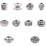 Antique Silver PH PandaHall 480pcs 18 Styles Metal Jewelry Spacers Beads Tibetan Alloy Beads Charms for Bracelet Jewelry Making