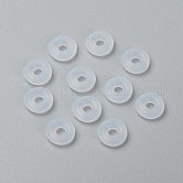 Rubber O Rings, Donut Spacer Beads, Fit European Clip Stopper Beads, White, 2mm