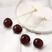 Серьги-гвоздики из латуни и акрила для женщин EJEW-G430-04G
