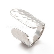 304 Stainless Steel Wide Flat Open Cuff Ring for Women RJEW-F131-16P