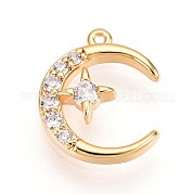 Латунные микропаве прозрачные подвески с фианитом KK-T075-49G