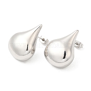 Латунные серьги-гвоздики в виде капель EJEW-K248-14P