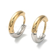 Серьги-кольца Huggie Hoop из двухцветной нержавеющей стали 304 с ионным покрытием (IP) EJEW-A106-02A
