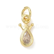 Подвески-капли и короны из латуни с микропаве из кубических цирконий KK-K368-57G