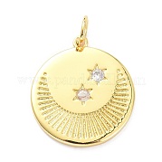 Латунные микропаве прозрачные подвески с фианитом ZIRC-L091-104G