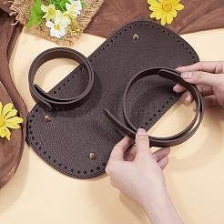 1 stück oval pu leder stricken häkeln taschen nagel boden shaper pad&nbsp;DIY-TA0014-91C