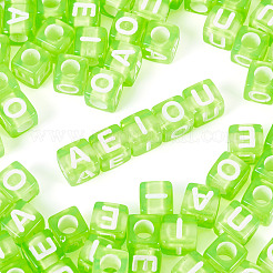 100шт 5 цвета прозрачные акриловые бусины&nbsp;TACR-TA0001-55A