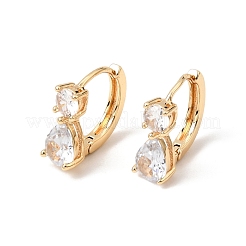 Orecchini a cerchio in ottone con pavé di zirconi cubici&nbsp;KK-CBACA55-17G
