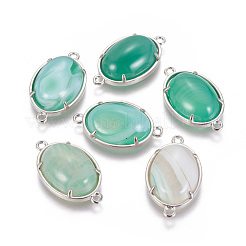 Латунные соединители звеньев натуральный агат&nbsp;G-E398-03K