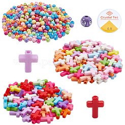 600шт 3 стиля непрозрачные акриловые бусины&nbsp;SACR-PA0001-12