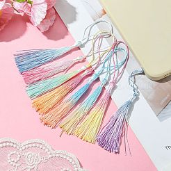 30 шт. градиентное украшение с кисточкой из полиэстера&nbsp;HJEW-CJ0001-10